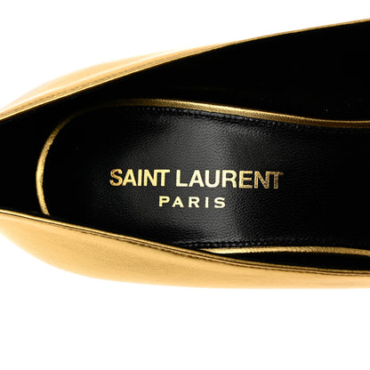 Saint Laurent Calfskin Opyum 100 Pumps 37 Gold 7 of 11