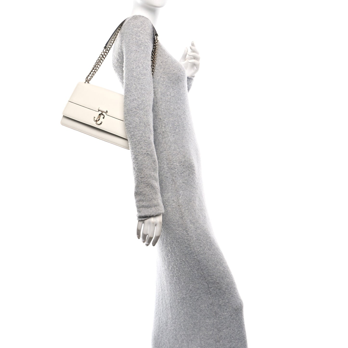 Shiny Calfskin Medium Varenne Shoulder Bag Latte