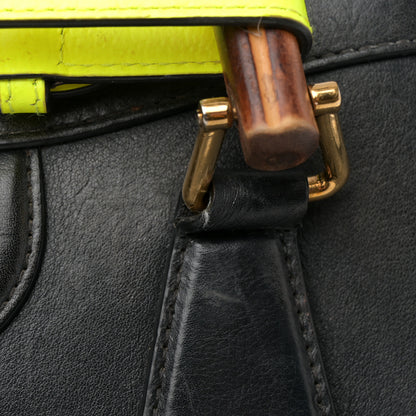 Gucci Calfskin Small Diana Tote Bag Black Yellow Fluo 11 of 14
