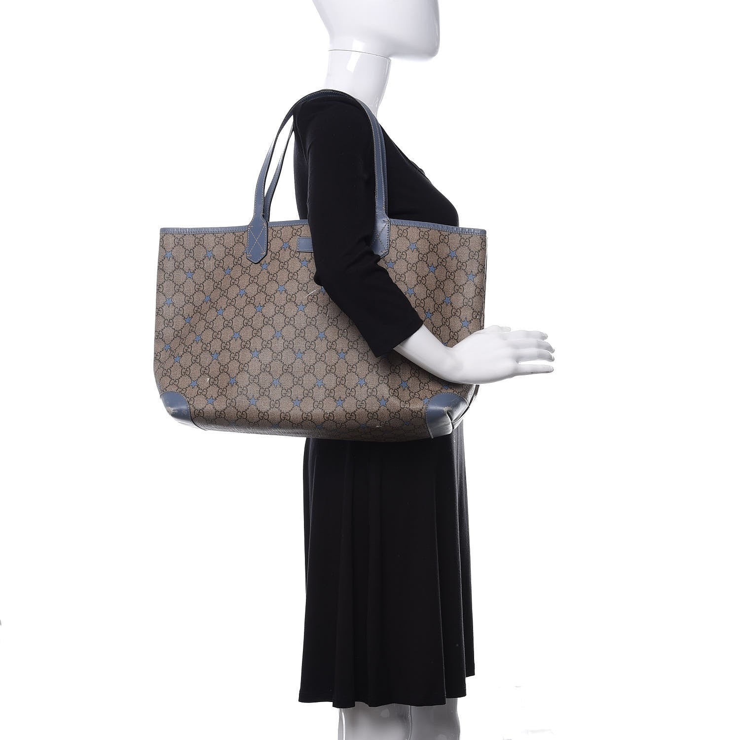 Gucci GG Supreme Stars Tote Blue 2 of 15