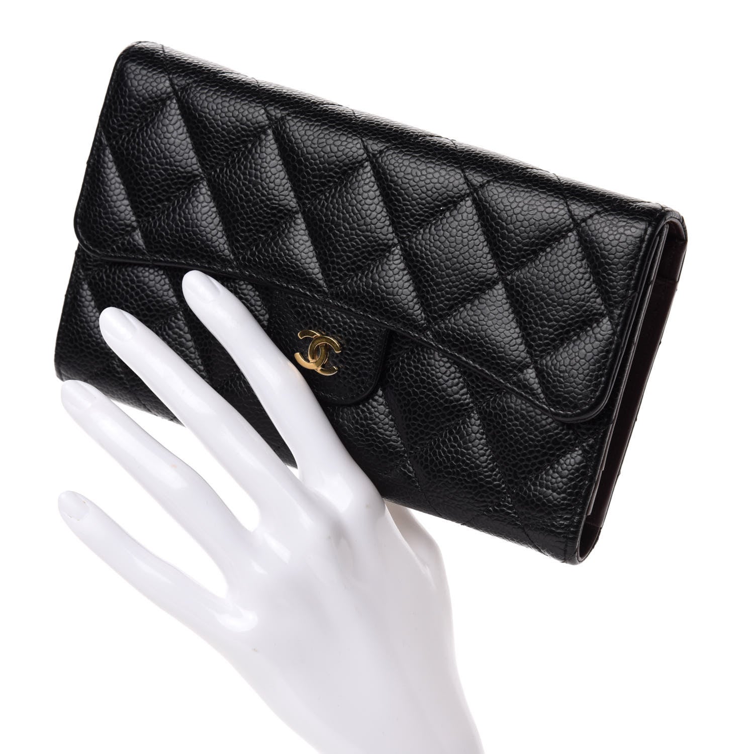 Chanel Caviar Quilted Large Flap Wallet Black 2 of 9