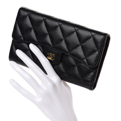 Chanel Caviar Quilted Large Flap Wallet Black 2 of 9