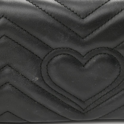 Gucci Calfskin Matelasse Super Mini GG Marmont Shoulder Bag Black 12 of 15