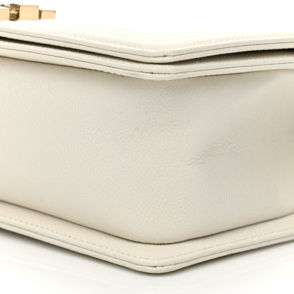 Chanel Caviar Quilted Medium Boy Flap White 9 of 11