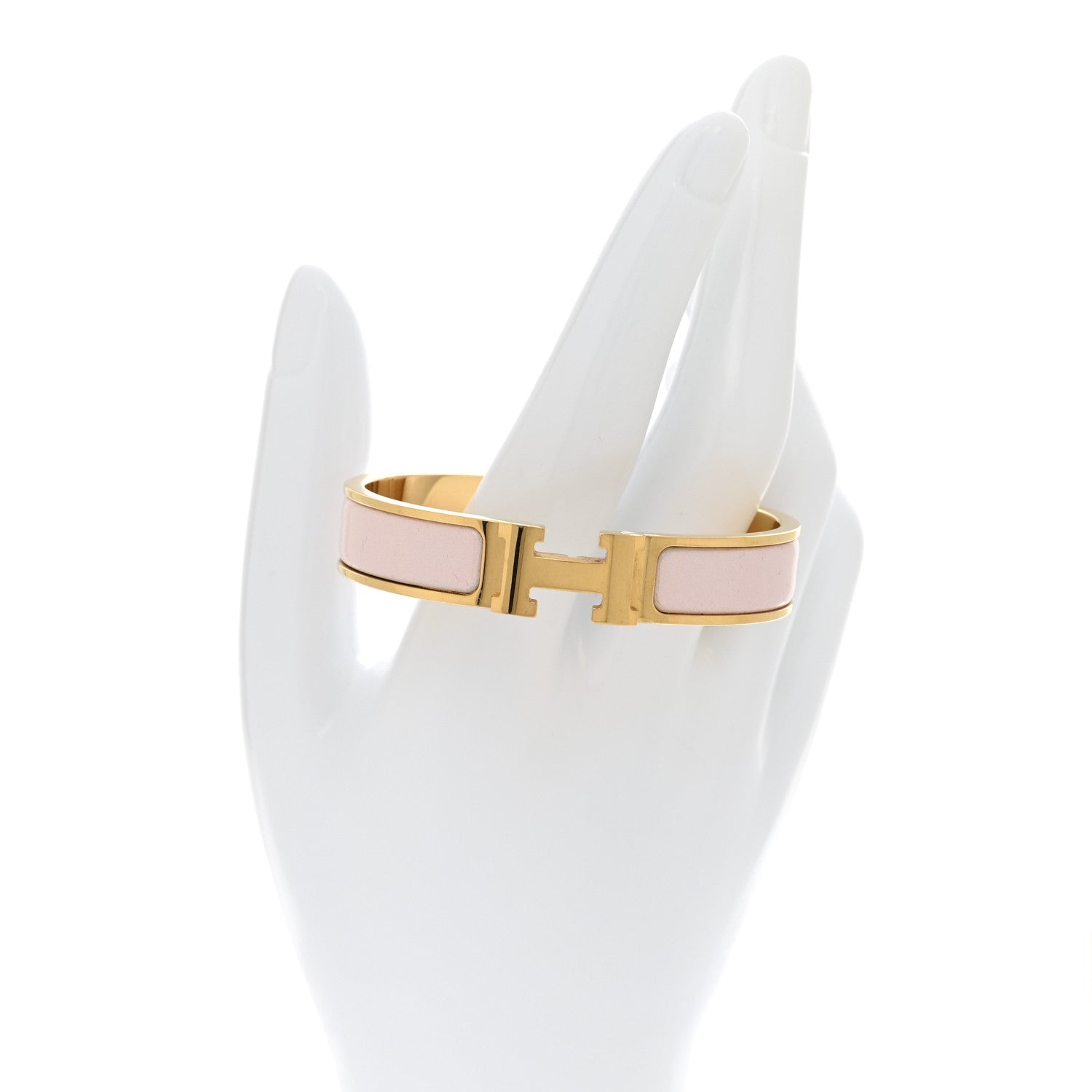 Hermes Enamel Narrow Clic Clac H GM Bracelet Rose Candeur 2 of 5