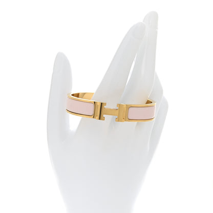 Hermes Enamel Narrow Clic Clac H GM Bracelet Rose Candeur 2 of 5