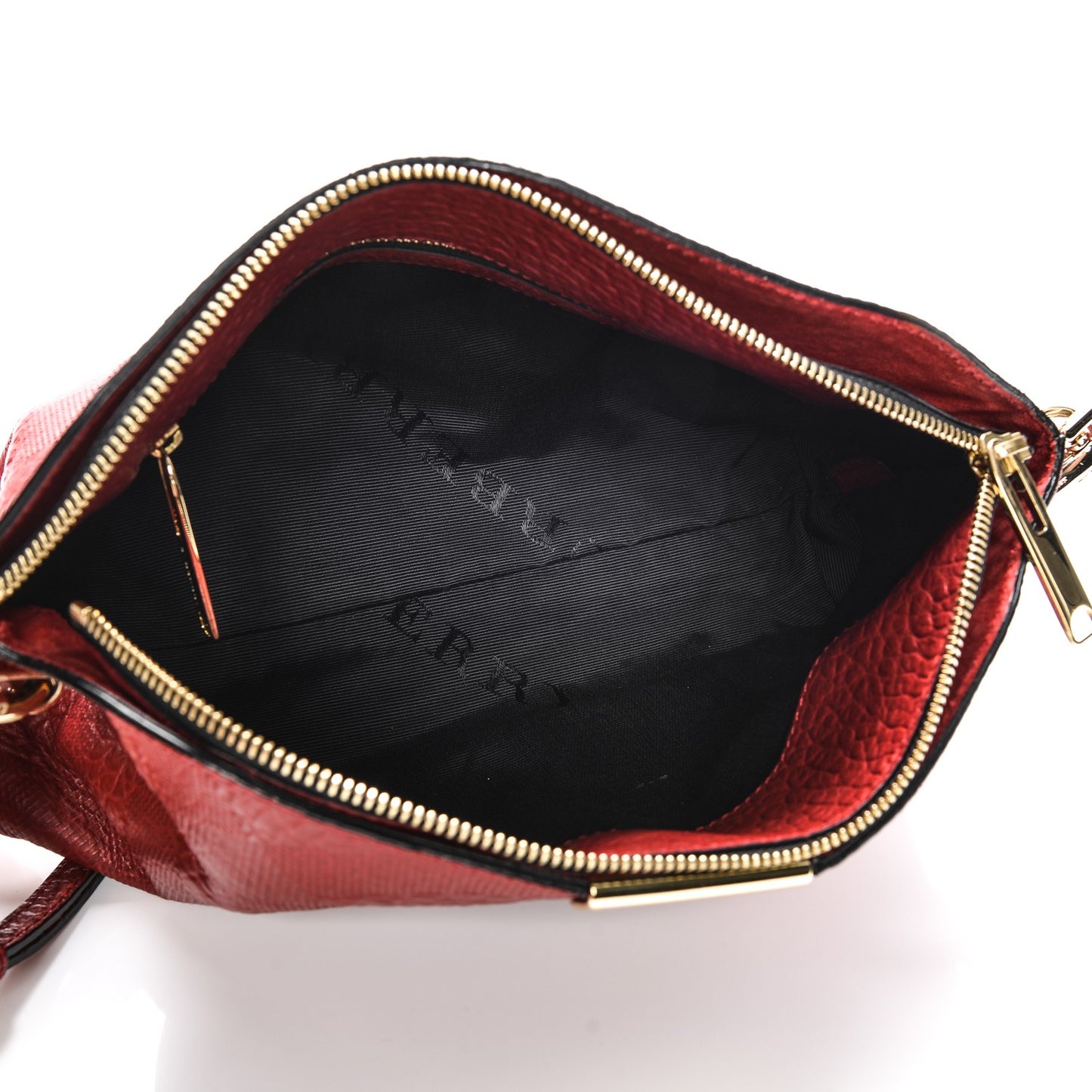 Signature Grain Calfskin Check Embossed Small Chichester Crossbody Clutch Bag Red