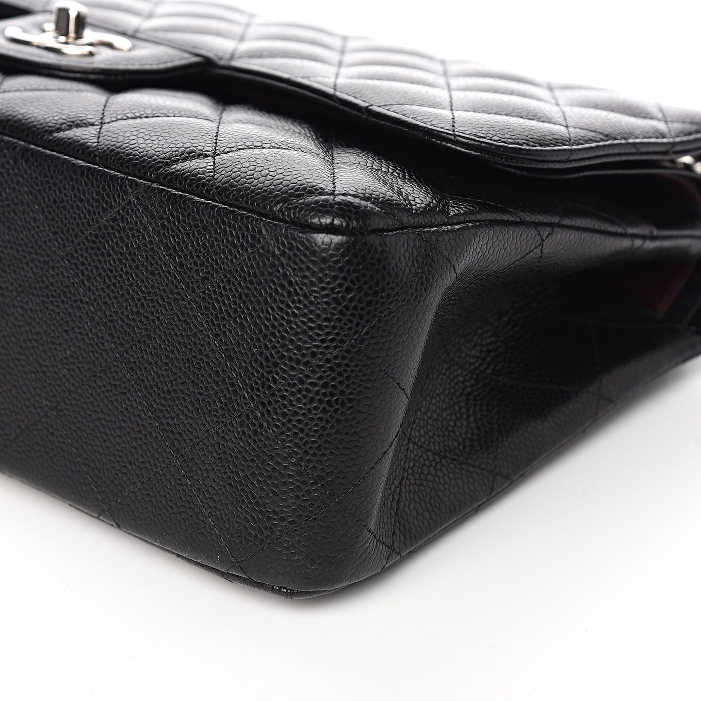 Caviar Quilted Jumbo Double Flap Black