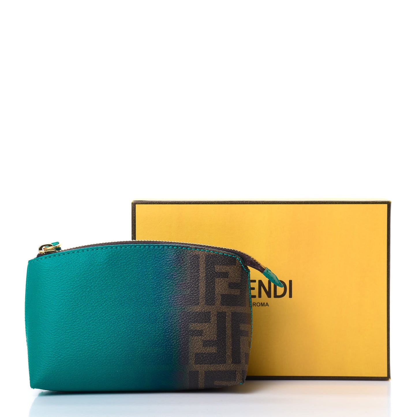 Zucca Ombre Large Cosmetic Pouch Tobacco Turquoise