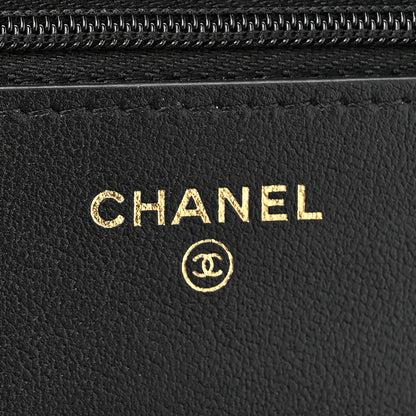 Chanel Caviar Quilted Sweetheart Wallet On Chain WOC Black 6 of 12