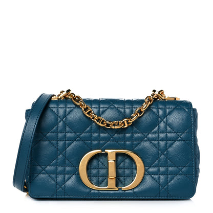Christian Dior Lambskin Cannage Small Caro Bag Deep Ocean 1 of 9