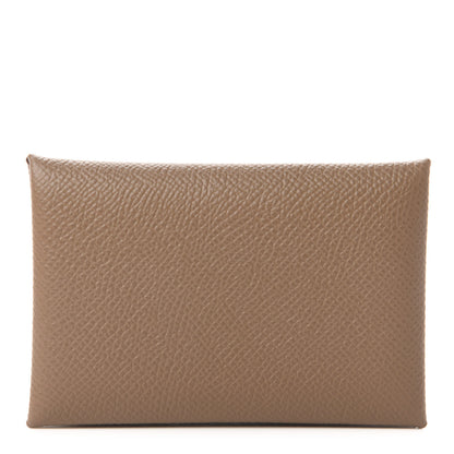 Hermes Epsom Calvi Card Case Etoupe 1 of 10