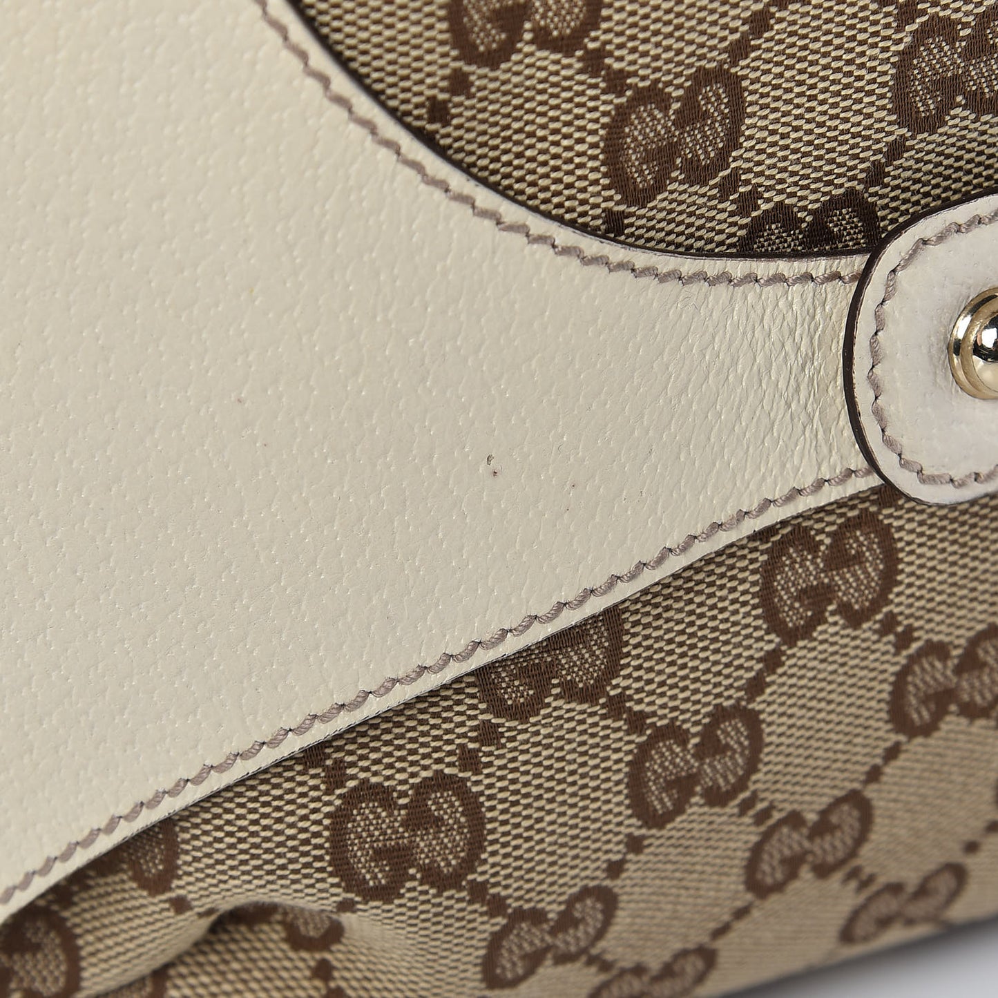 Monogram Calfskin Horsebit Hobo Off White