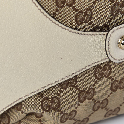 Gucci Monogram Calfskin Horsebit Hobo Off White 13 of 13