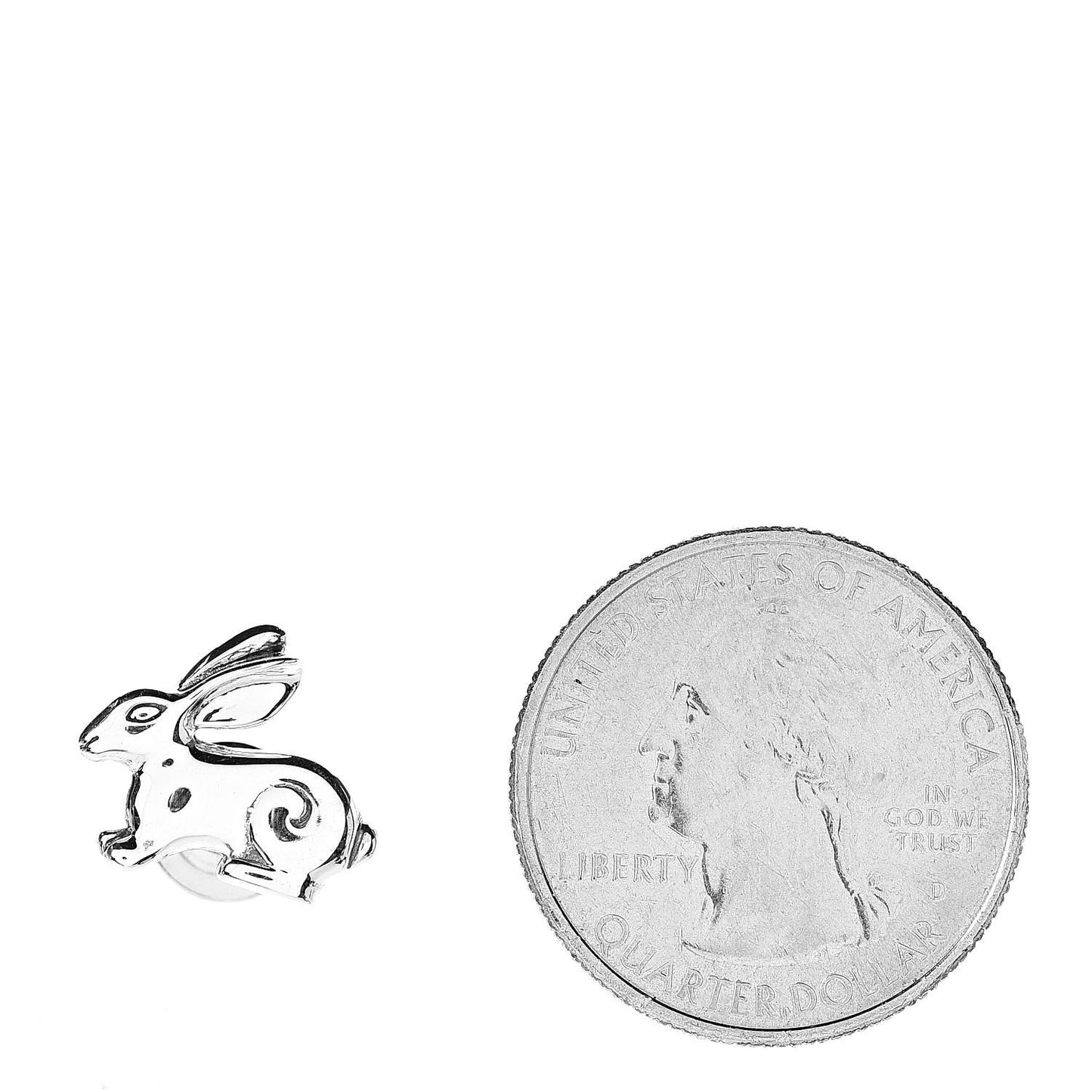 Sterling Silver Rabbit Pin Brooch