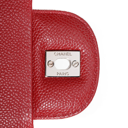 Chanel Caviar Maxi Single Flap Red 8 of 9