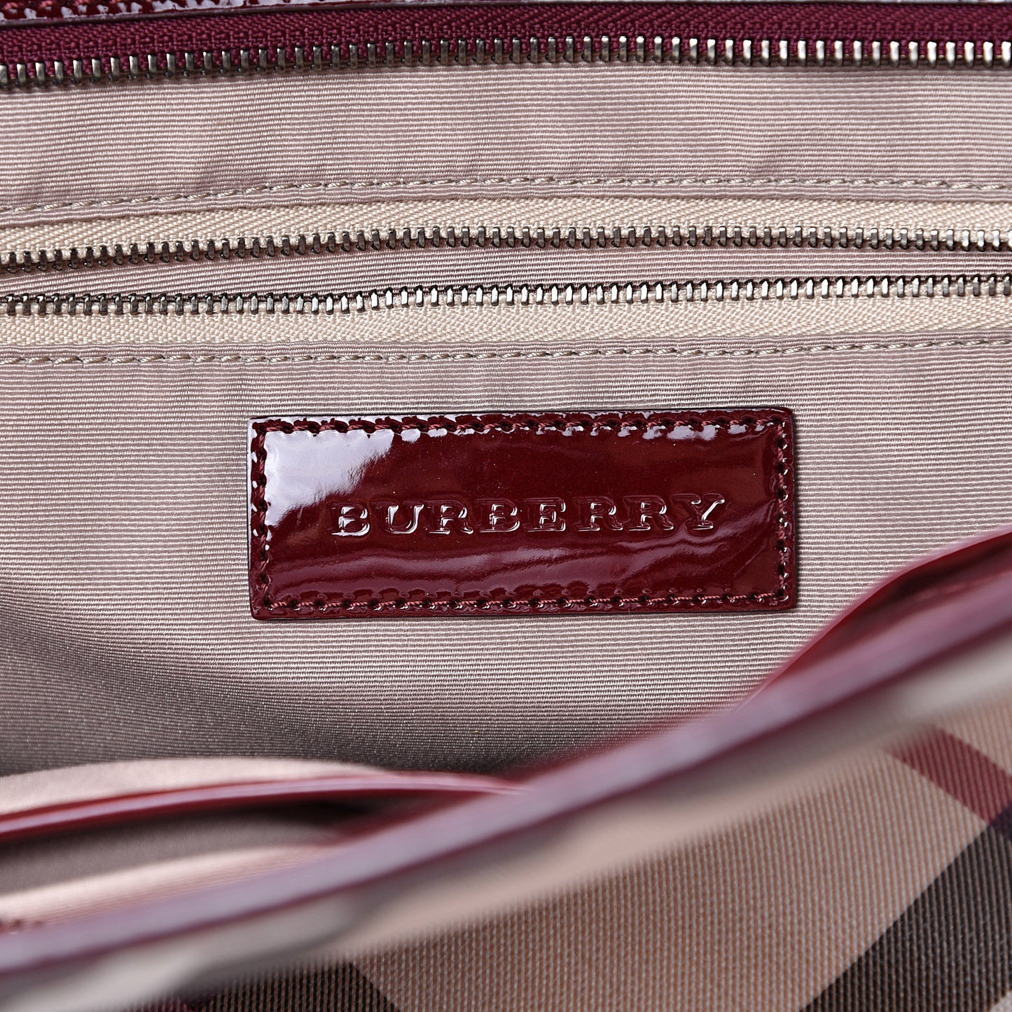 Patent Supernova Check Ashmore Tote Red