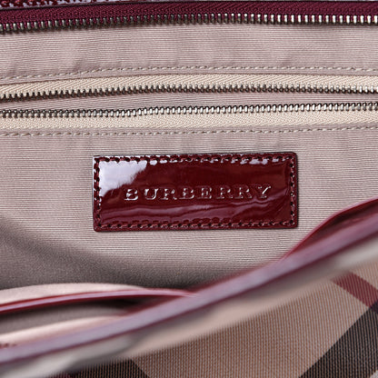 Burberry Patent Supernova Check Ashmore Tote Red 5 of 15