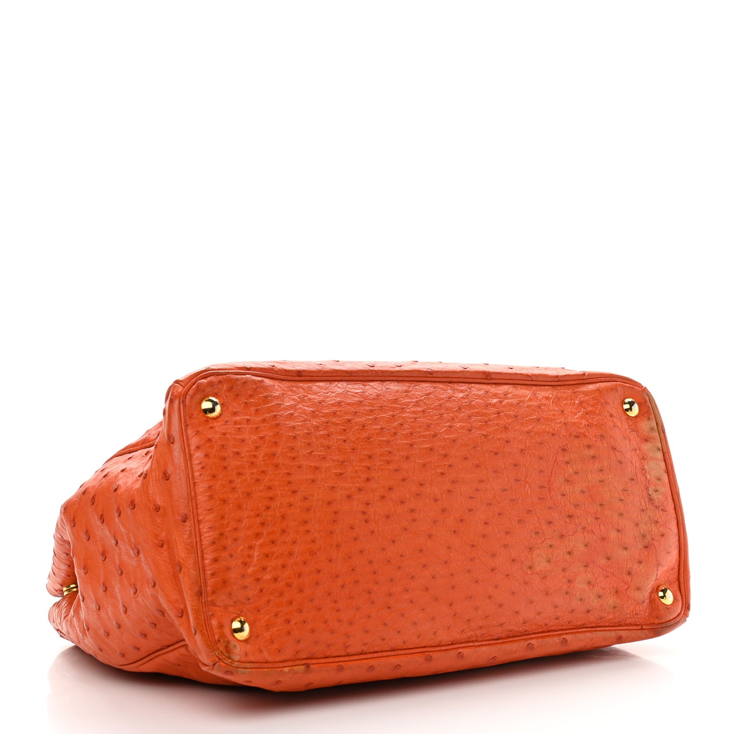 Ostrich Double Zip Tote Papaya