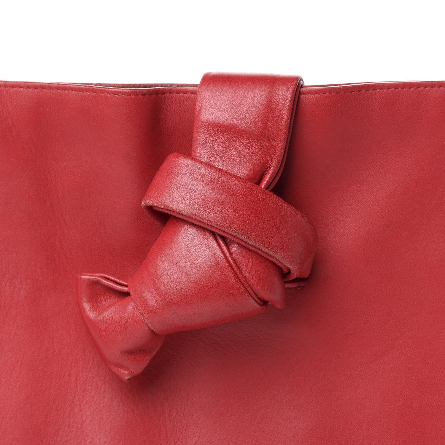 Celine Lambskin Knotted Clutch Red 10 of 13