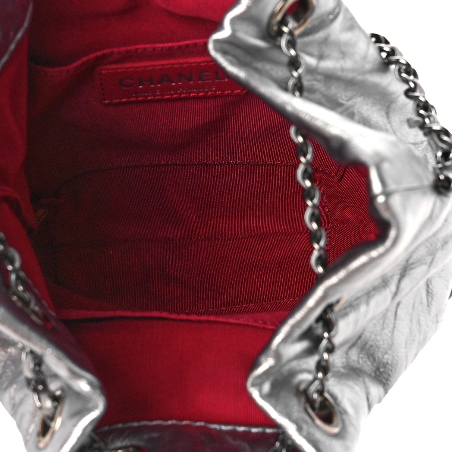 Chanel Metallic Aged Calfskin Quilted Small Gabrielle Bucket Silver 5 of 9