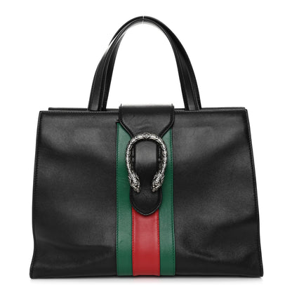 Gucci Calfskin Web Medium Dionysus Tote Bag Black 1 of 11