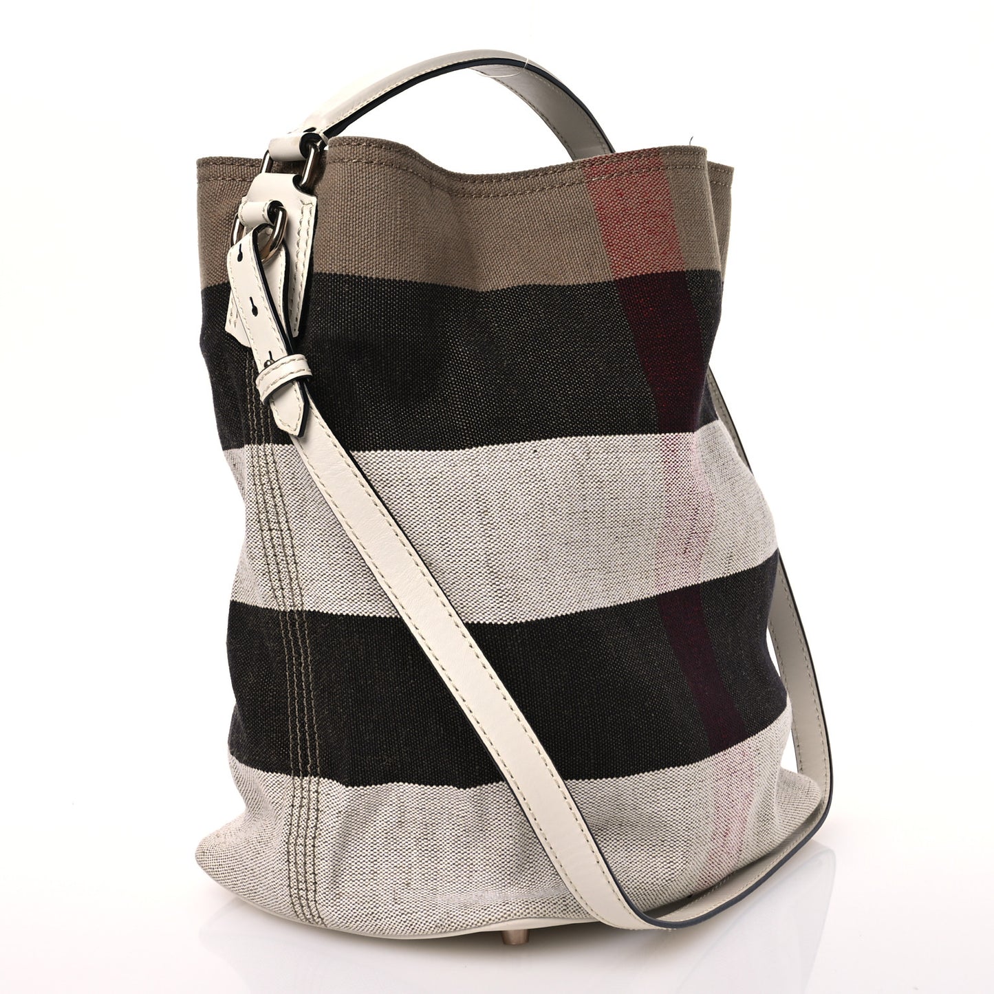 Canvas Mega Check Medium Susanna Hobo White