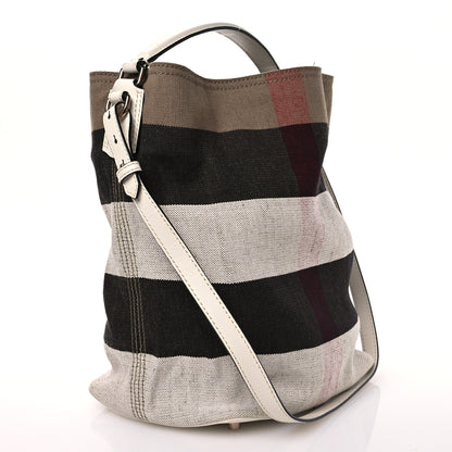 Burberry Canvas Mega Check Medium Susanna Hobo White 4 of 12