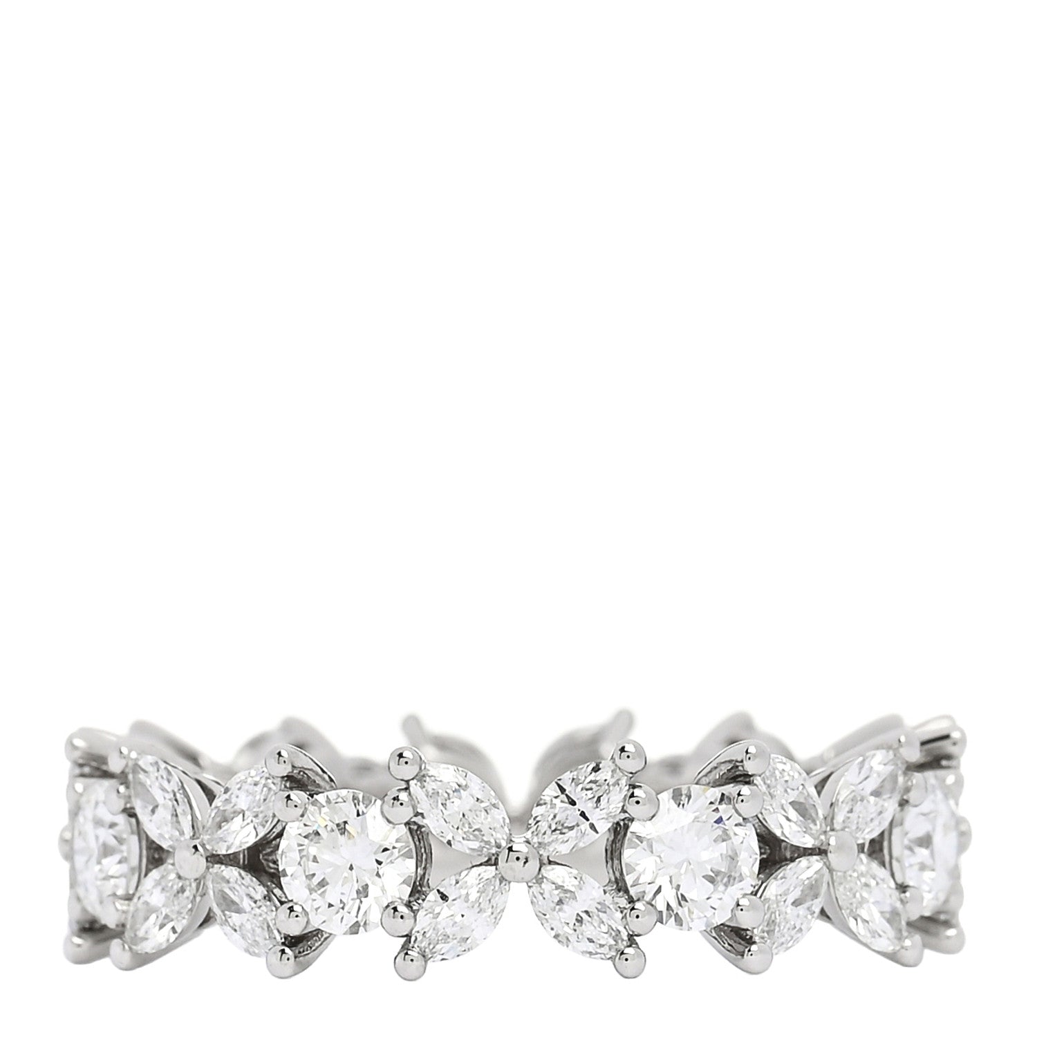Tiffany Platinum Diamond Victoria Wide Band Ring 56/7.5 1 of 5