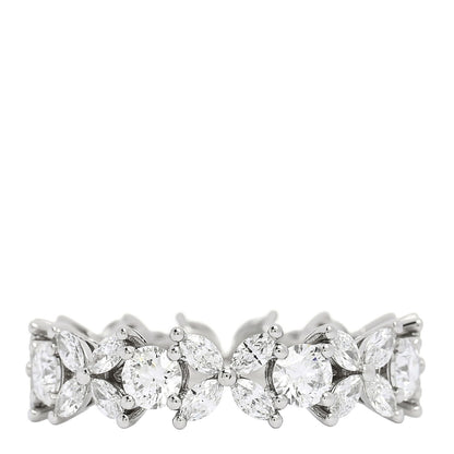 Tiffany Platinum Diamond Victoria Wide Band Ring 56/7.5 1 of 5