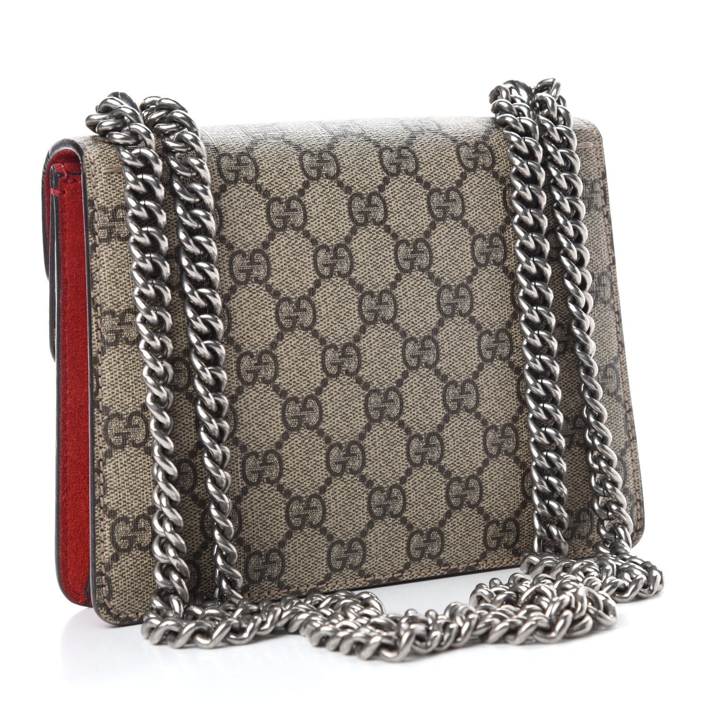 GG Supreme Monogram Mini Dionysus Shoulder Bag Hibiscus Red