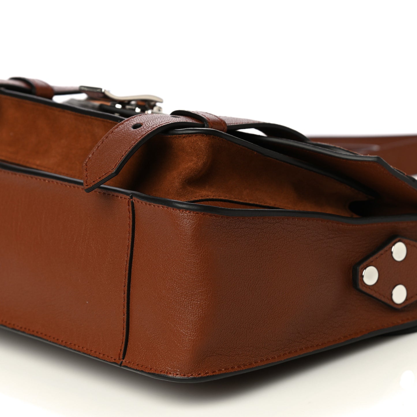 Calfskin Suede Tiny PS1 Satchel Chocolate