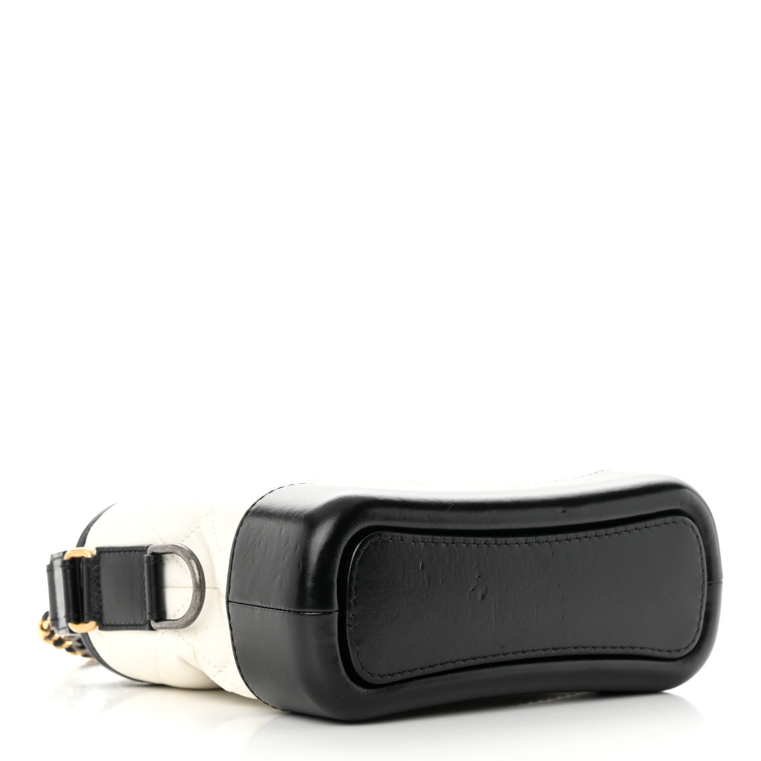 Chanel Aged Calfskin Quilted Small Gabrielle Hobo Black White 4 of 19
