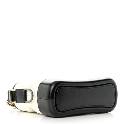 Chanel Aged Calfskin Quilted Small Gabrielle Hobo Black White 4 of 19