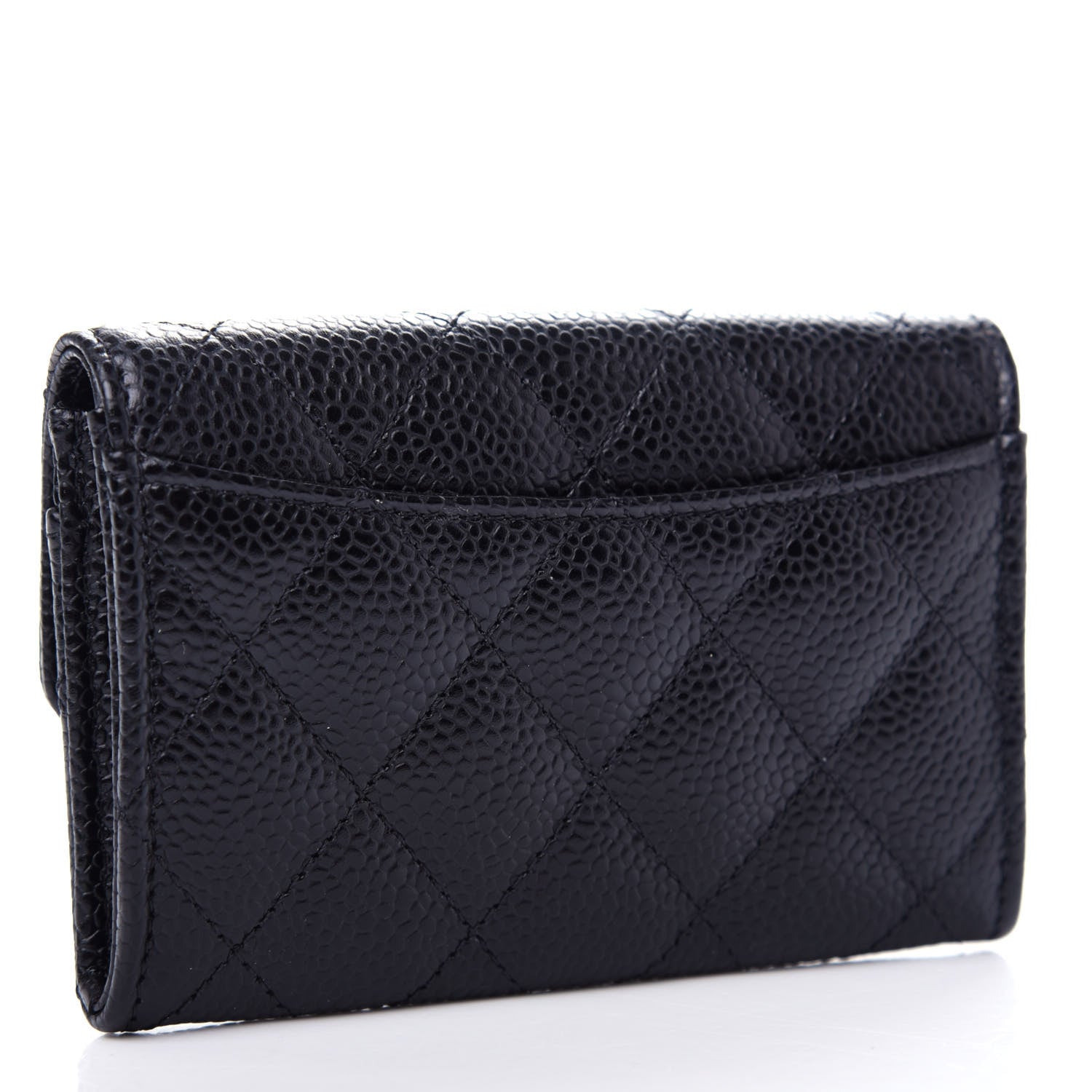 Chanel Caviar Quilted Flap Card Holder Wallet Black 3 of 9