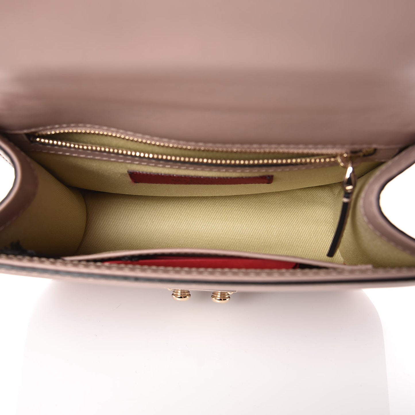 Vitello Small Glam Lock Rockstud Flap Poudre