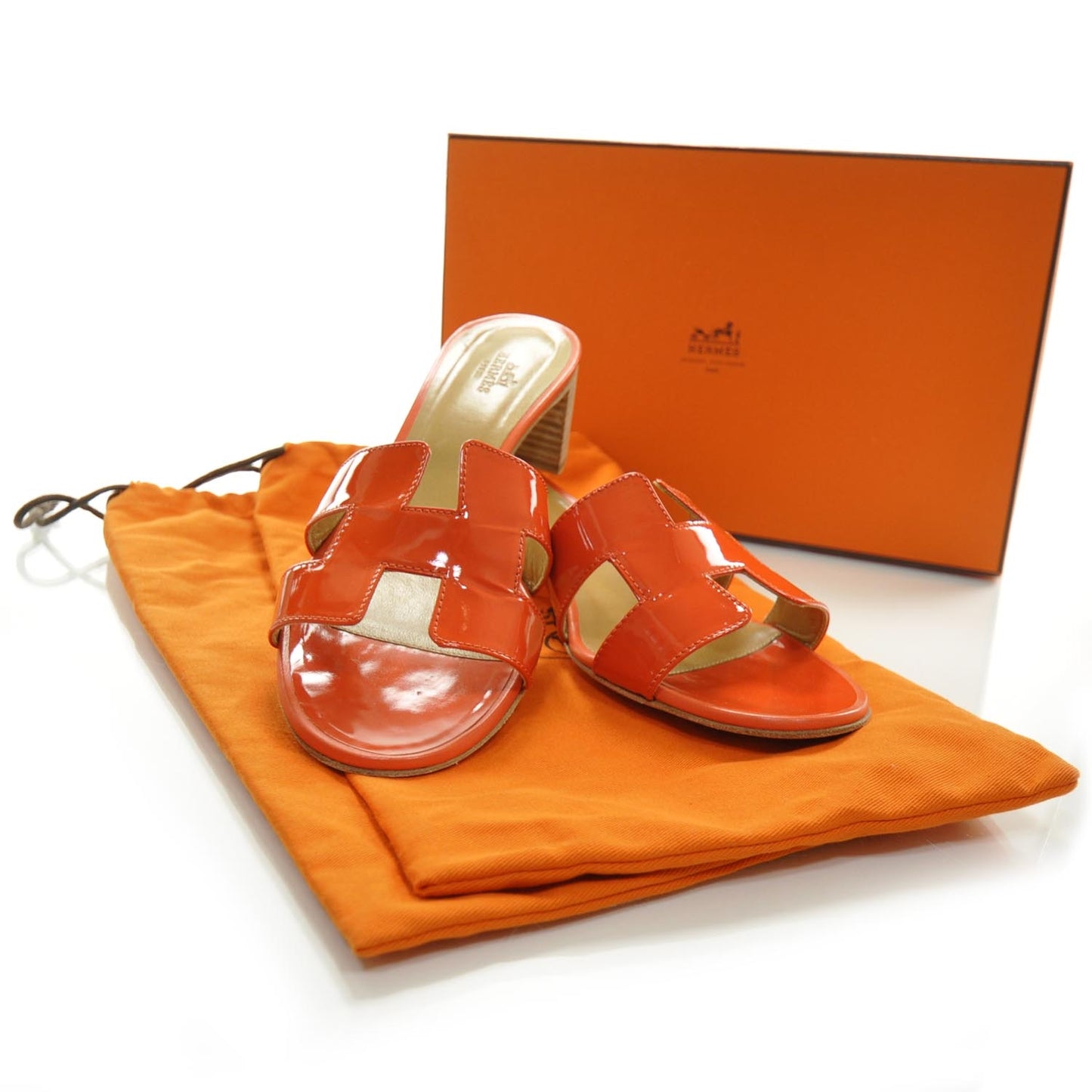 Patent Leather Oran Sandals 39 Orange