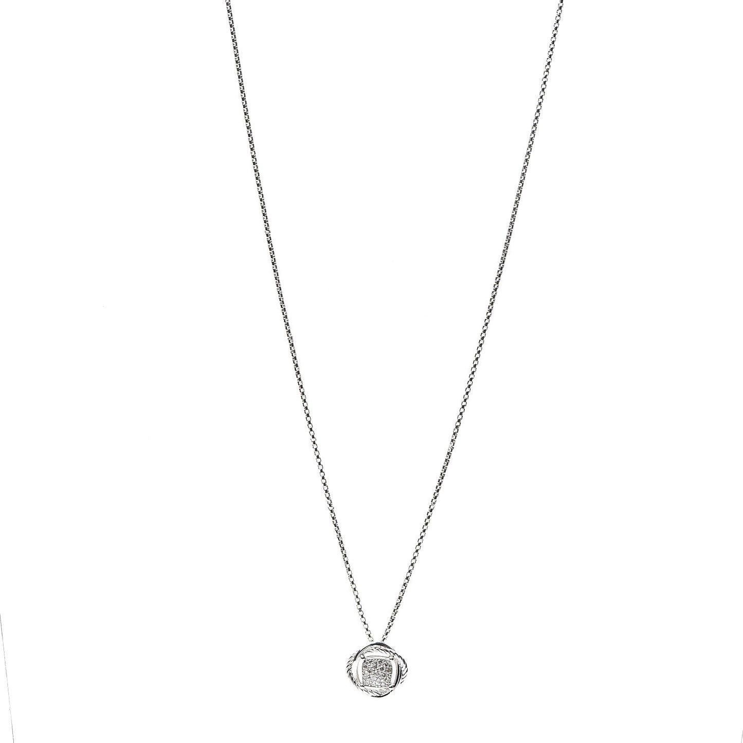 Sterling Silver Diamond 7mm Infinity Pendant Necklace