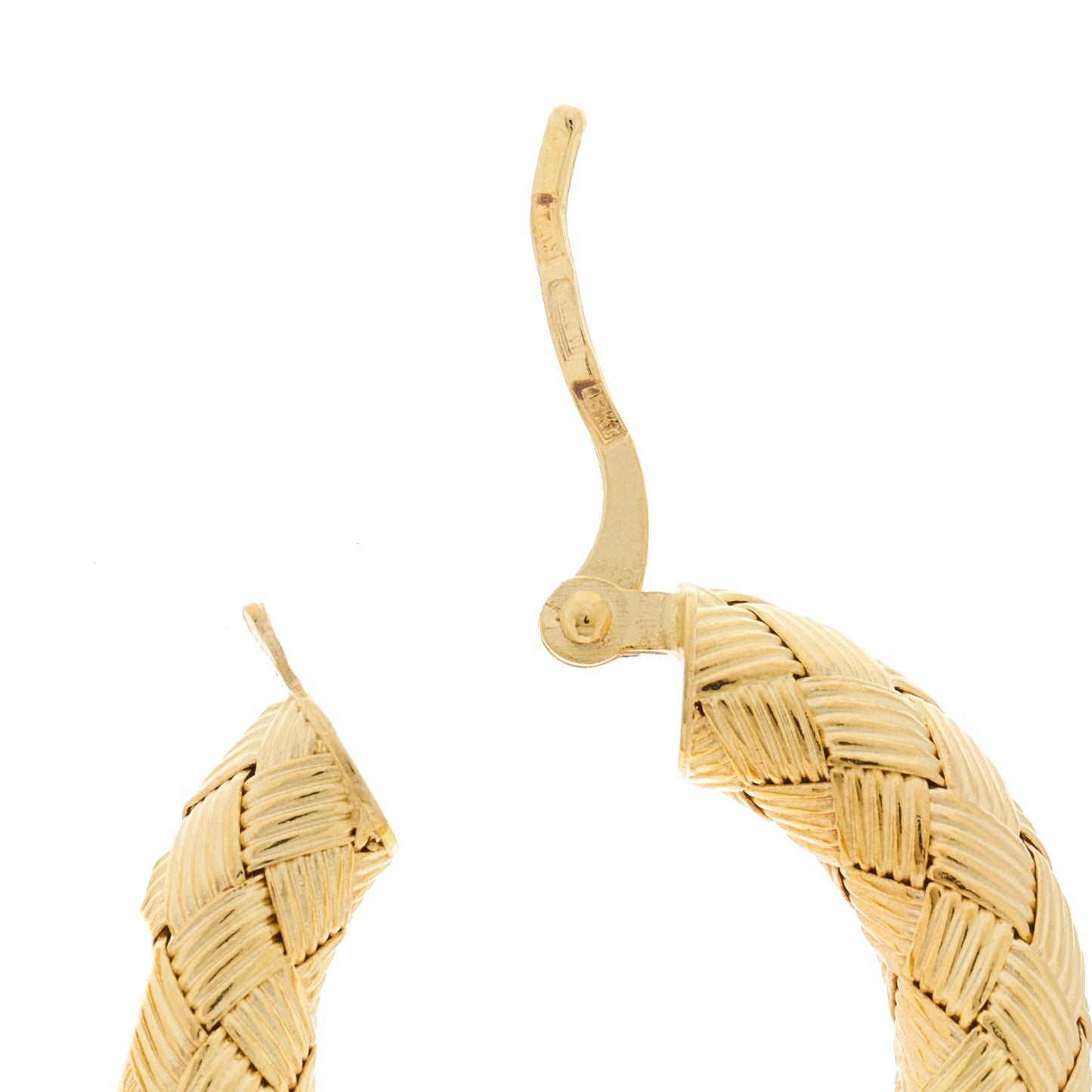 18K Yellow Gold Medium Woven Hoop Earrings