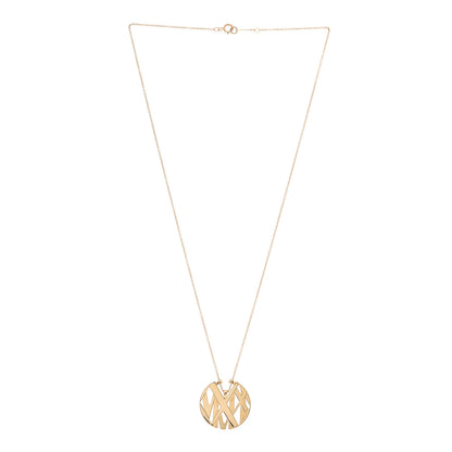 Tiffany 18K Yellow Gold Small Atlas Round Medallion Pendant Necklace 2 of 5