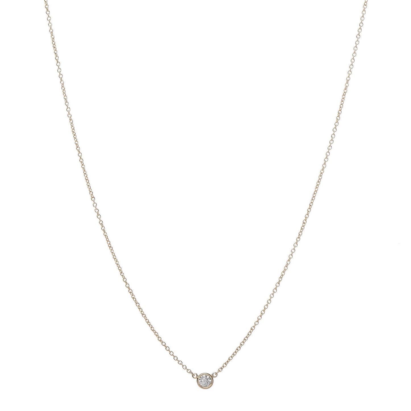 18K Yellow Gold Diamond .14ct Elsa Peretti Diamonds by the Yard Pendant Necklace