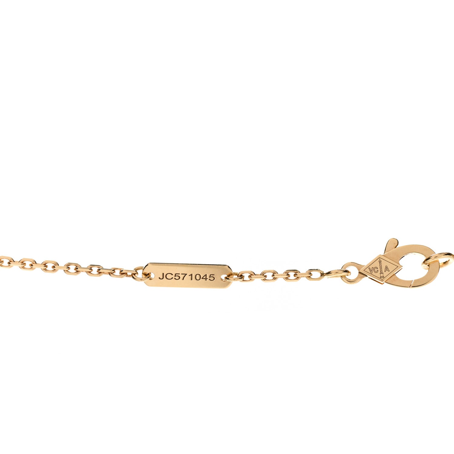 Van Cleef & Arpels 18K Yellow Gold Mother of Pearl Vintage Alhambra Pendant Necklace 5 of 6