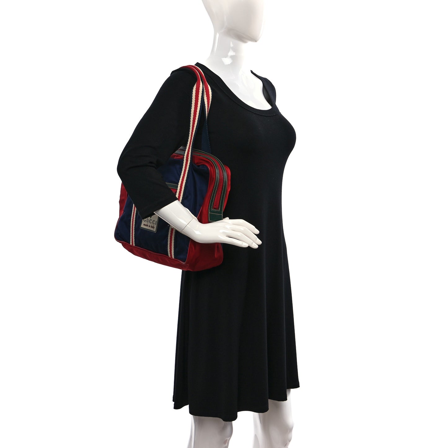 Nylon Tote Blue Red Multicolor