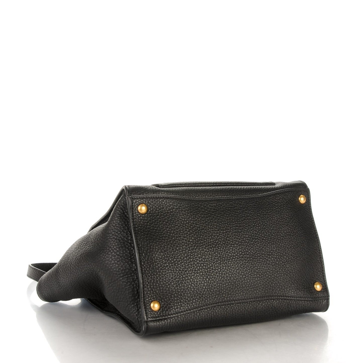 Vitello Daino Twin Pocket Tote Black