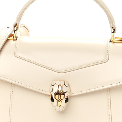 Bulgari Calfskin Serpenti Forever Medium Top Handle Perla 8 of 10