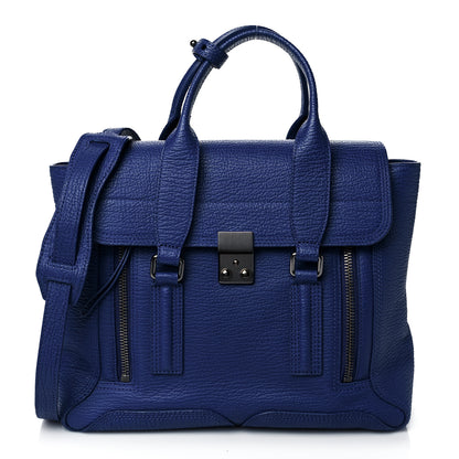 3.1 Phillip Lim Textured Calfskin Medium Pashli Satchel Cobalt 1 of 9