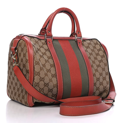 Gucci Monogram Vintage Web Medium Boston Pink 2 of 5