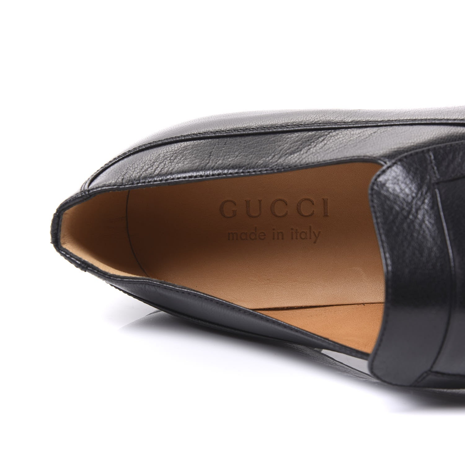 Gucci Goatskin Mens Chain Mid Heel Loafers 9.5 Black 7 of 9