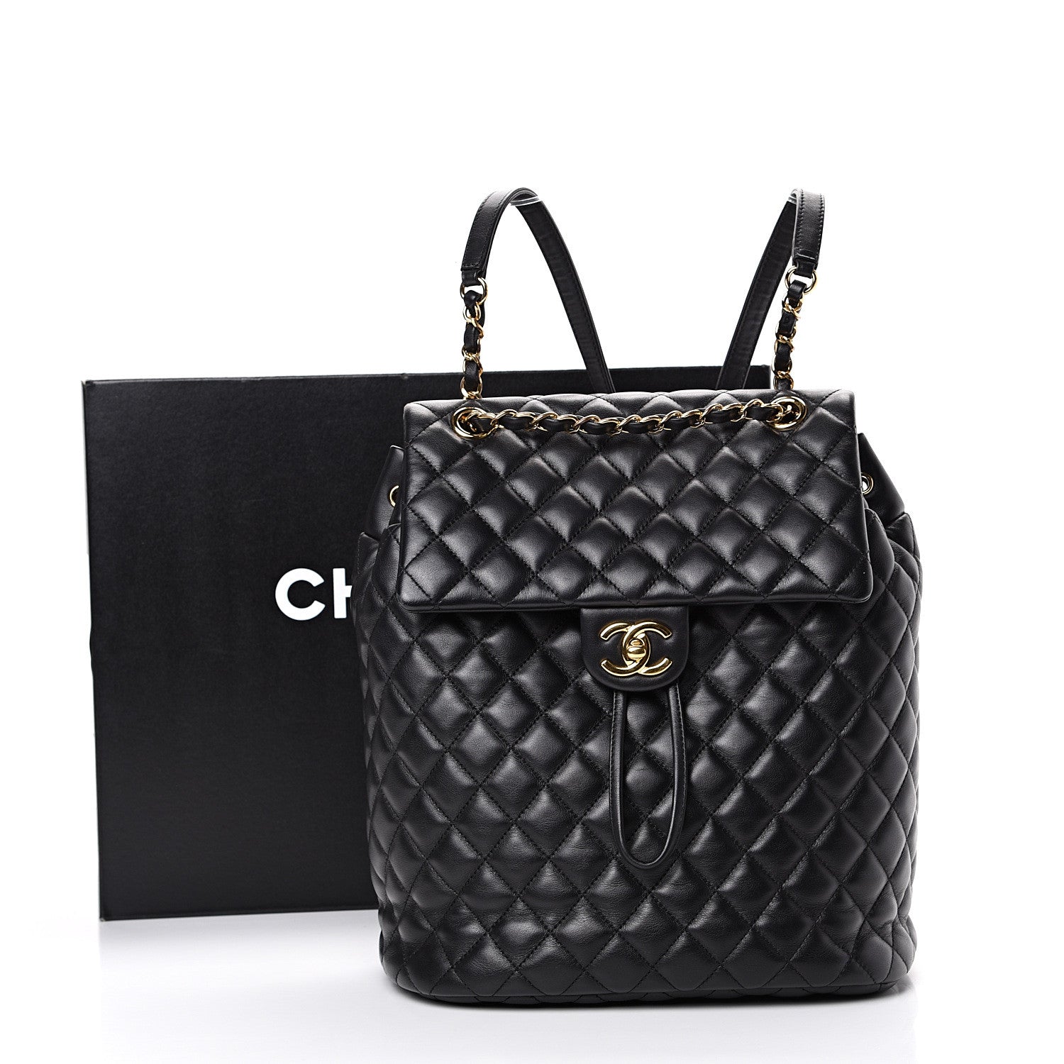 Chanel Lambskin Quilted Large Urban Spirit Backpack Black 10 of 10