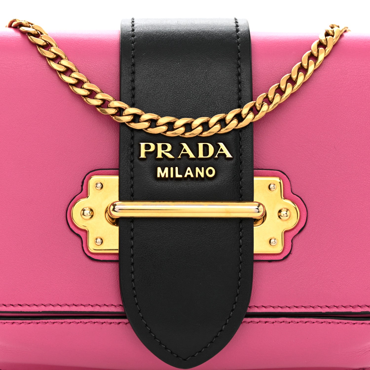 Prada City Calf Cahier Belt Bag Fuxia Black 8 of 10